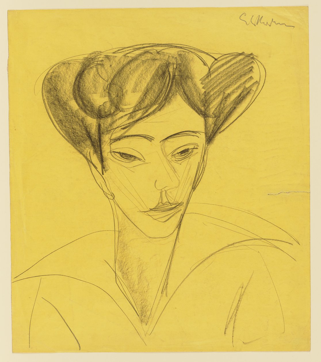 Kvindehoved af Ernst Ludwig Kirchner