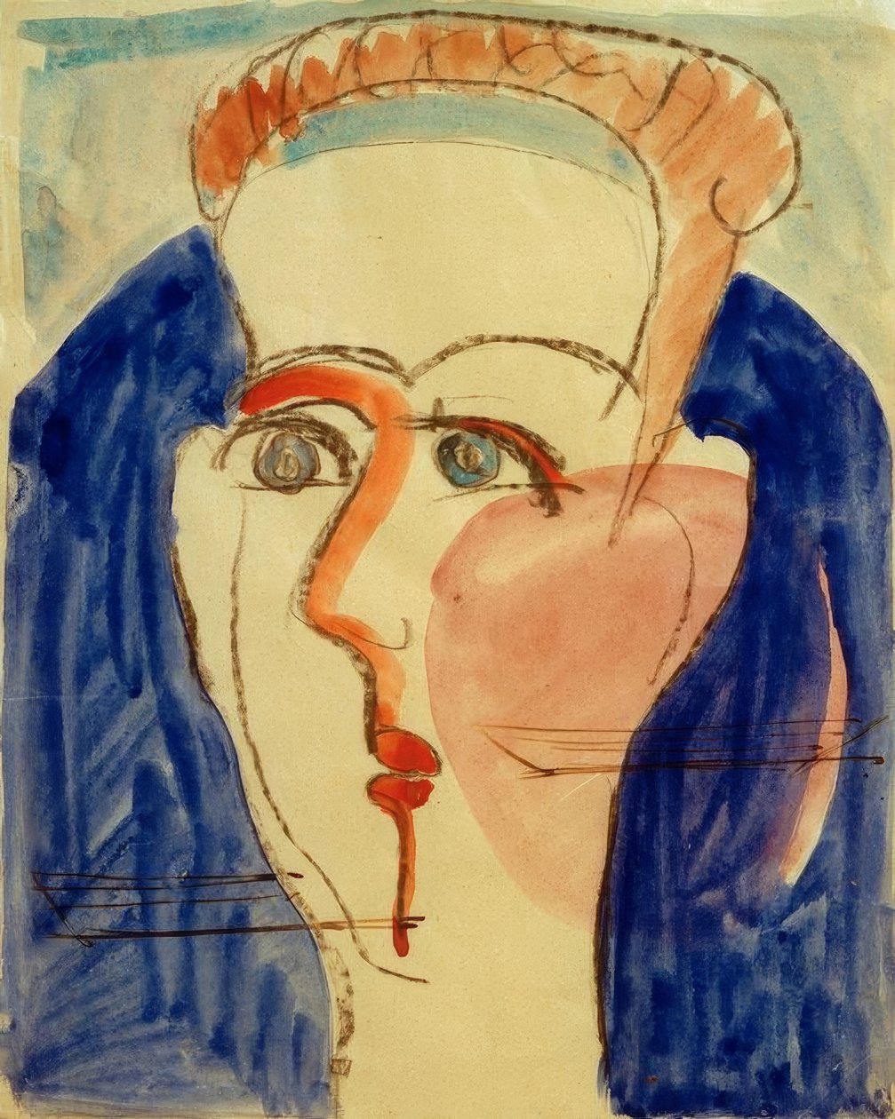 Kvinde hoved af Ernst Ludwig Kirchner