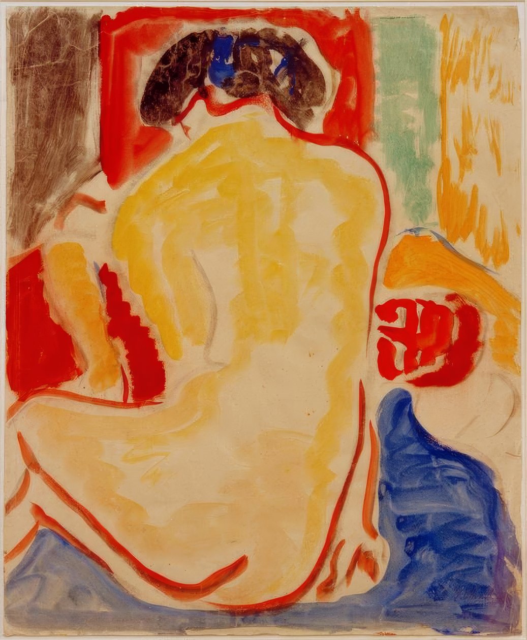 Gul nøgen bagfra af Ernst Ludwig Kirchner