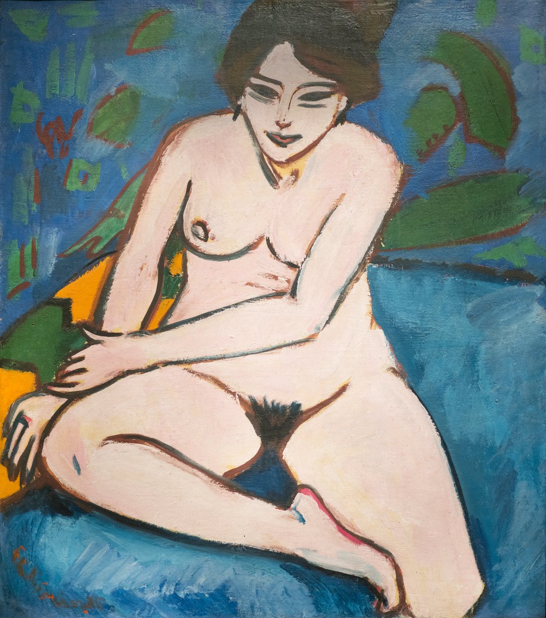 Tysk: Nøgen på blå grund Nøgen på blå grund af Ernst Ludwig Kirchner