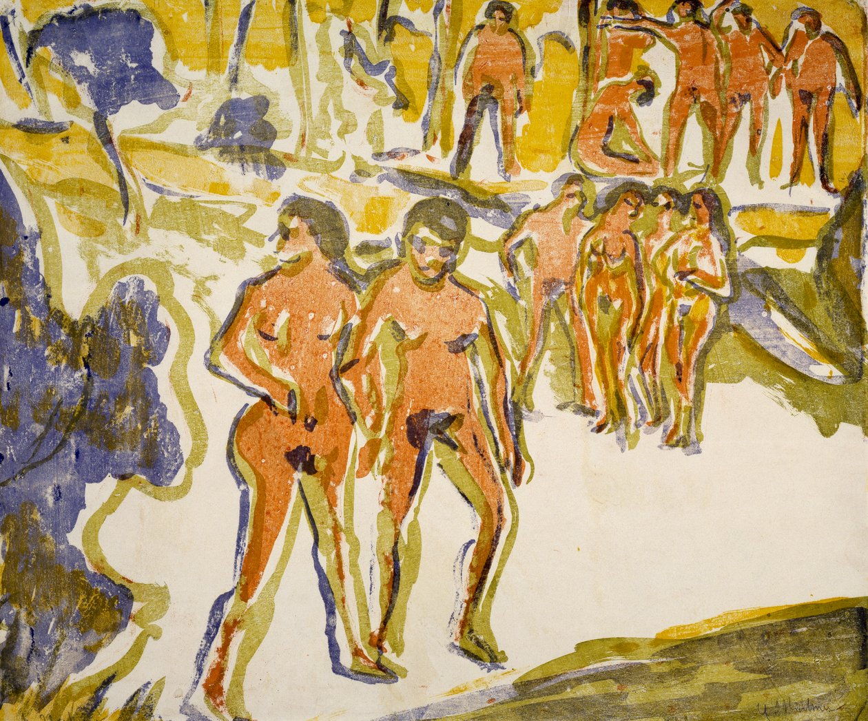Gruppe af svømmere af Ernst Ludwig Kirchner