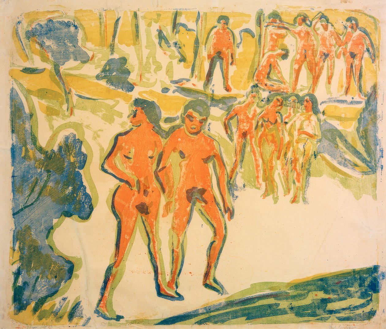 Grupper badende af Ernst Ludwig Kirchner