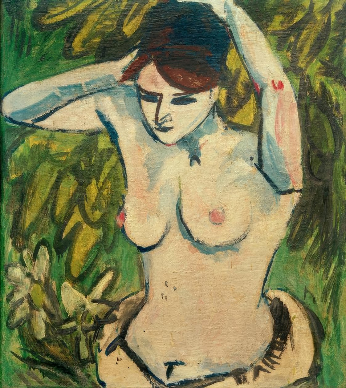 Halvakt med løftede arme af Ernst Ludwig Kirchner