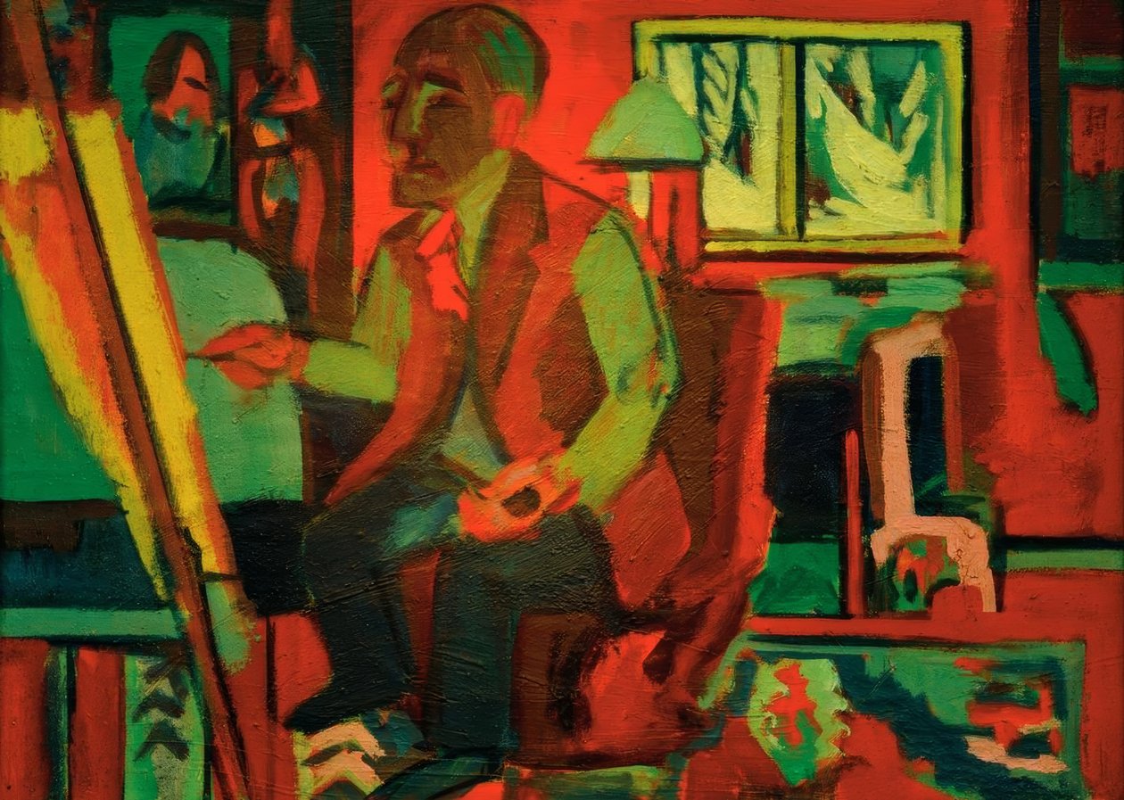 Hollænder i studiet - Jan Wiegers af Ernst Ludwig Kirchner