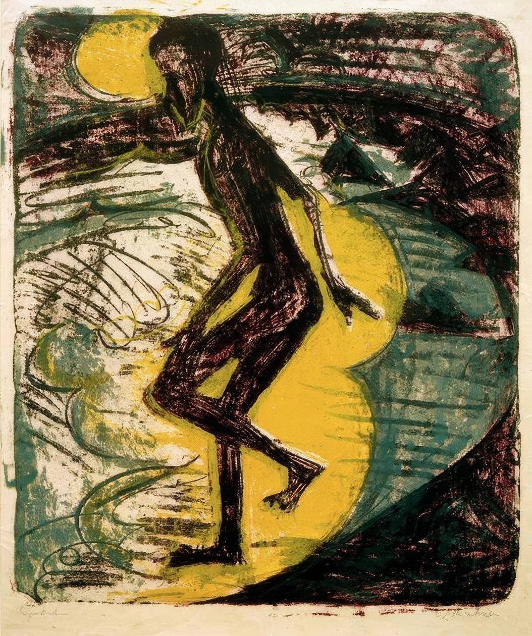 Mand træder i havet af Ernst Ludwig Kirchner