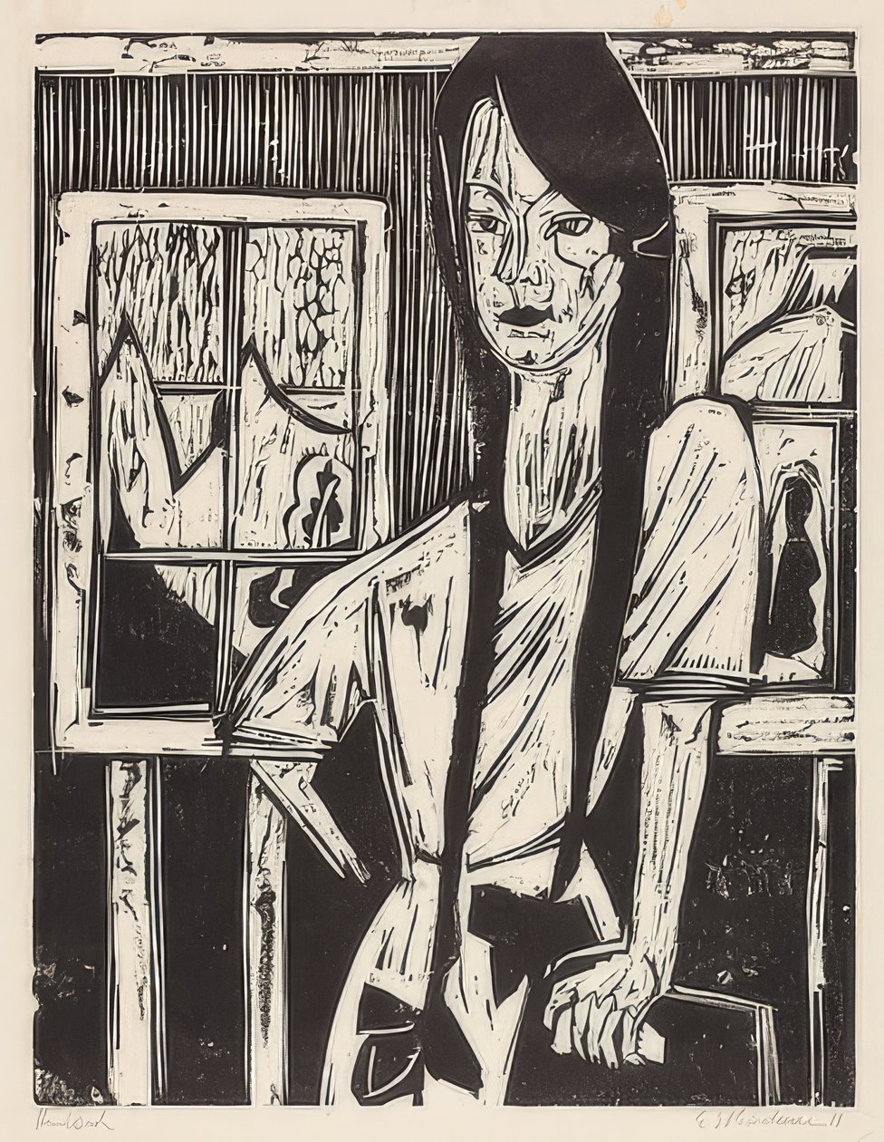 Ung pige. 1921 af Ernst Ludwig Kirchner