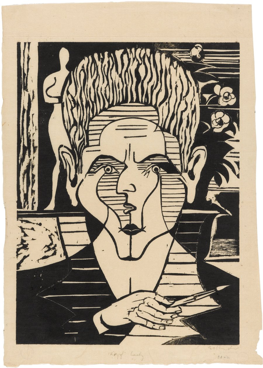 Hoved af Christian Anton Laely (1913-1992) af Ernst Ludwig Kirchner
