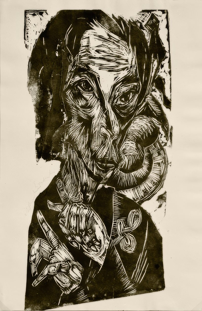 Leder af de syge - Selvportræt af Ernst Ludwig Kirchner