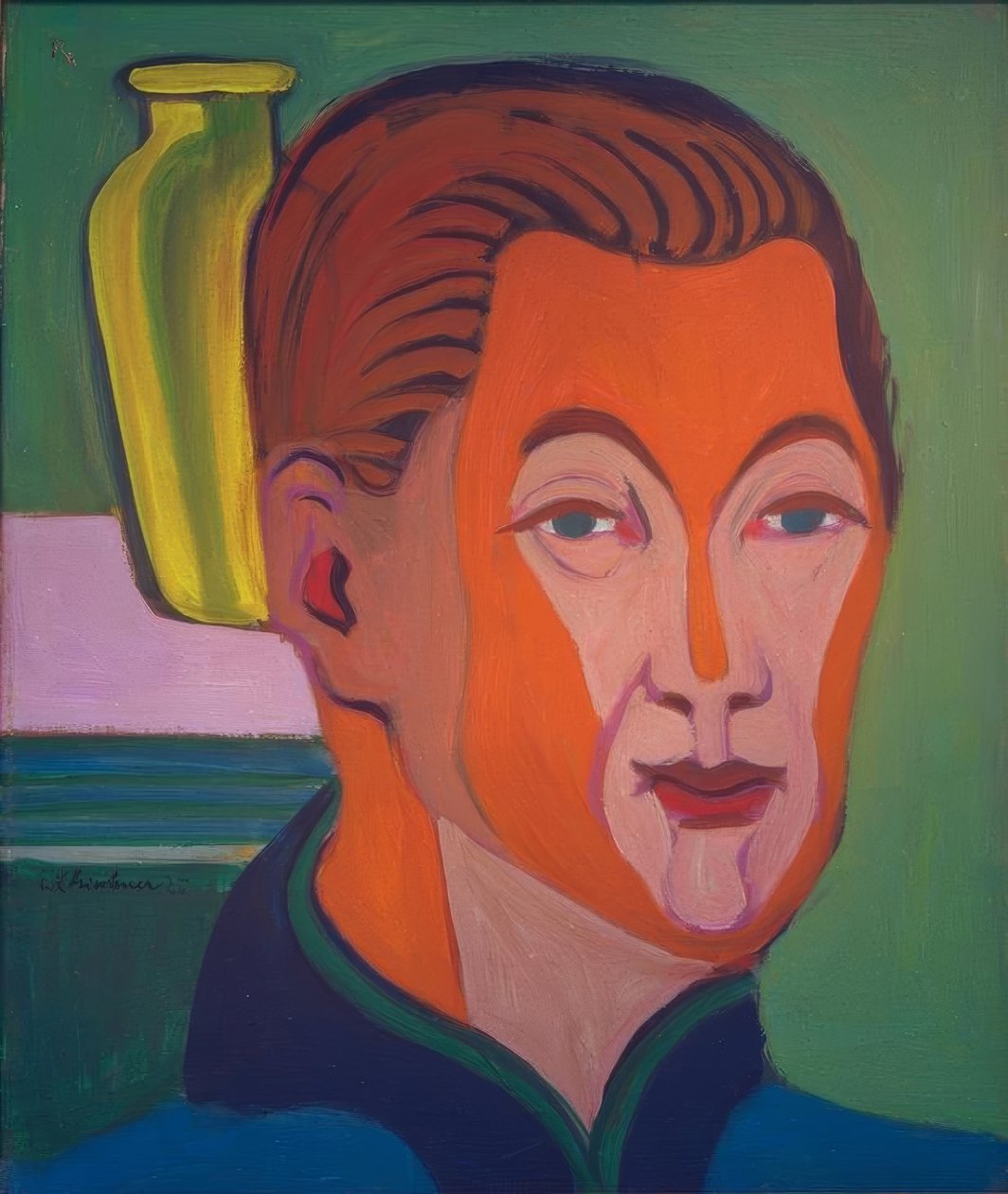 Malers hoved (selvportræt) af Ernst Ludwig Kirchner