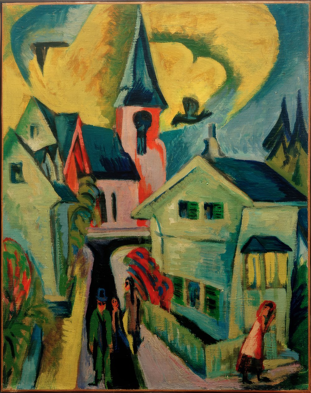 Königstein med rød kirke af Ernst Ludwig Kirchner