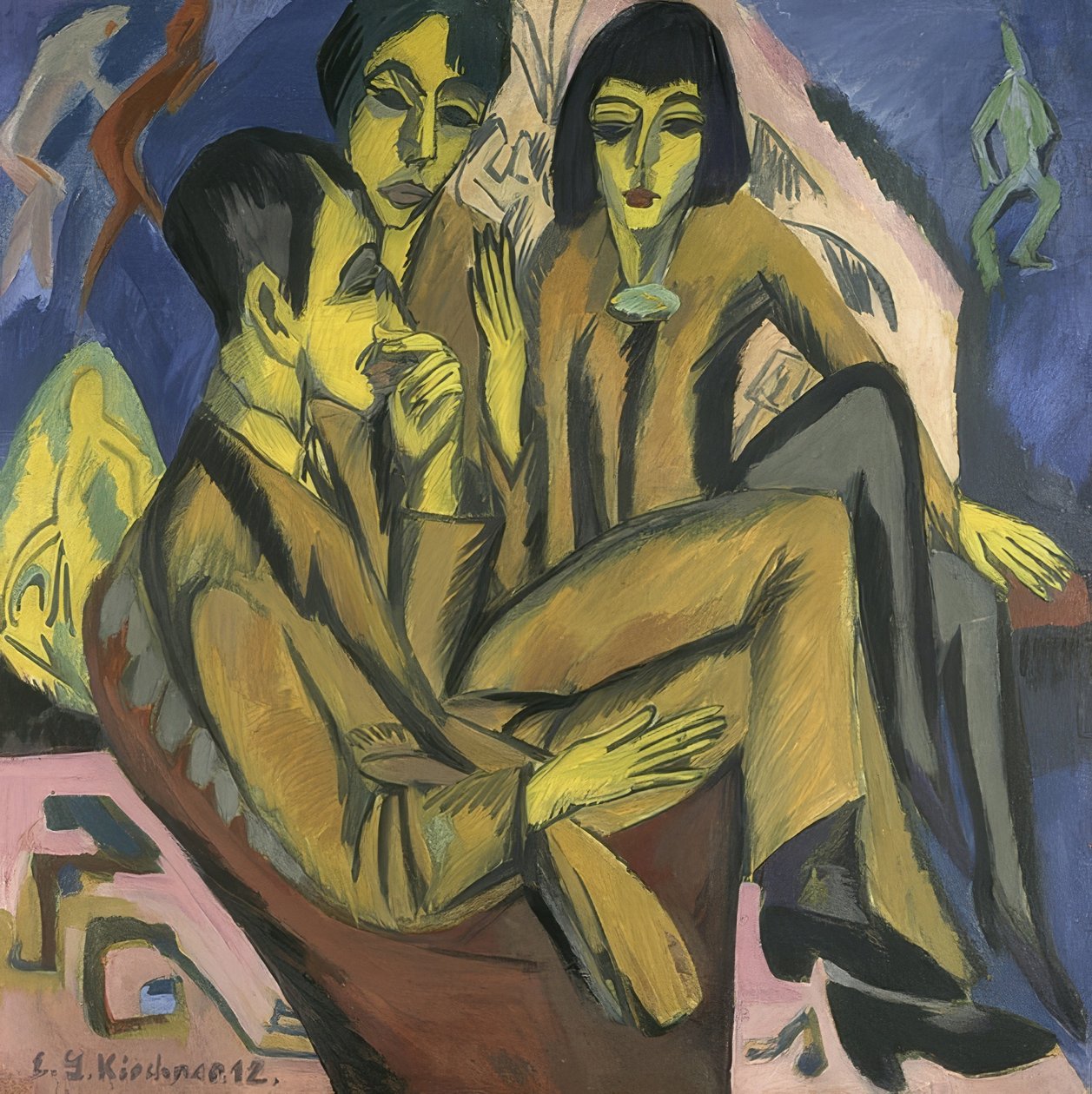 Kunstnergruppe (underholdning af kunstnere). 1913 af Ernst Ludwig Kirchner