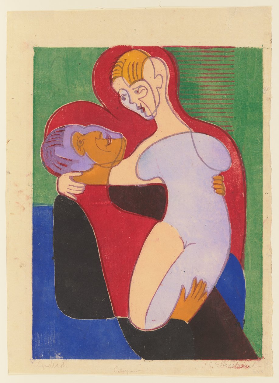 Forelsket par (Elisabeth og Julius Hembus) af Ernst Ludwig Kirchner