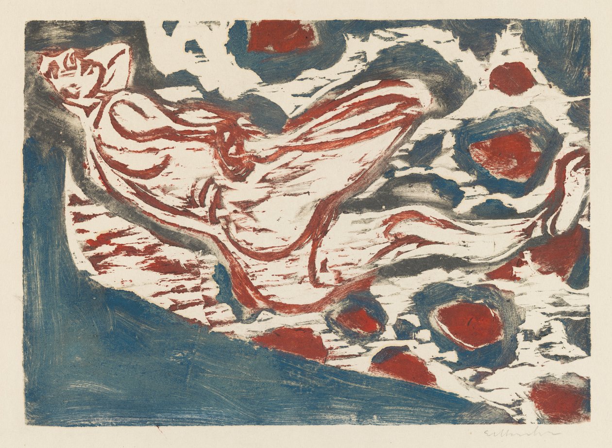 Liggende nøgen af Ernst Ludwig Kirchner