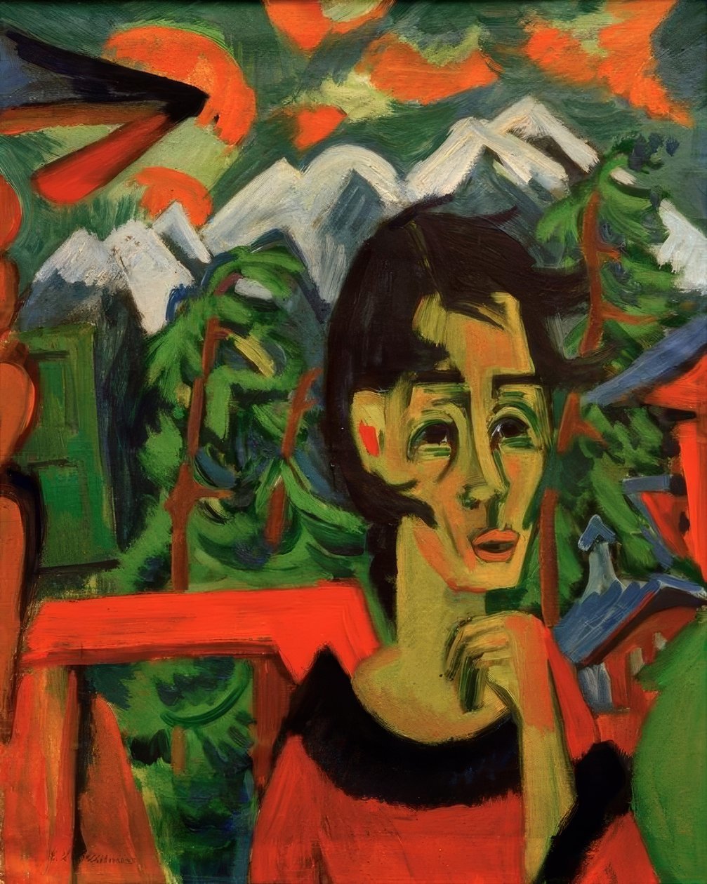 Pige i hårtørreren af Ernst Ludwig Kirchner