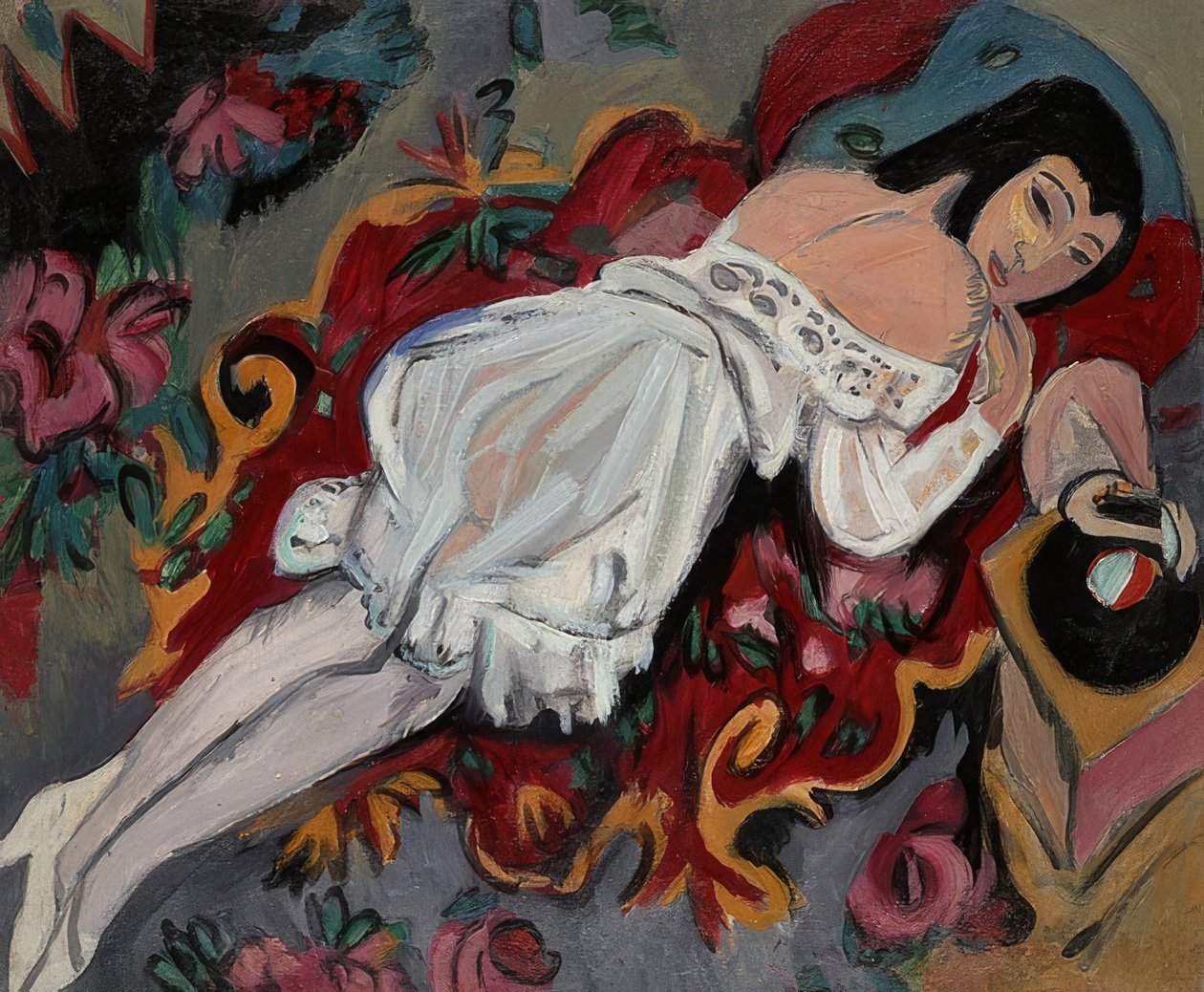 Pige i hvid skjorte. 1914 af Ernst Ludwig Kirchner