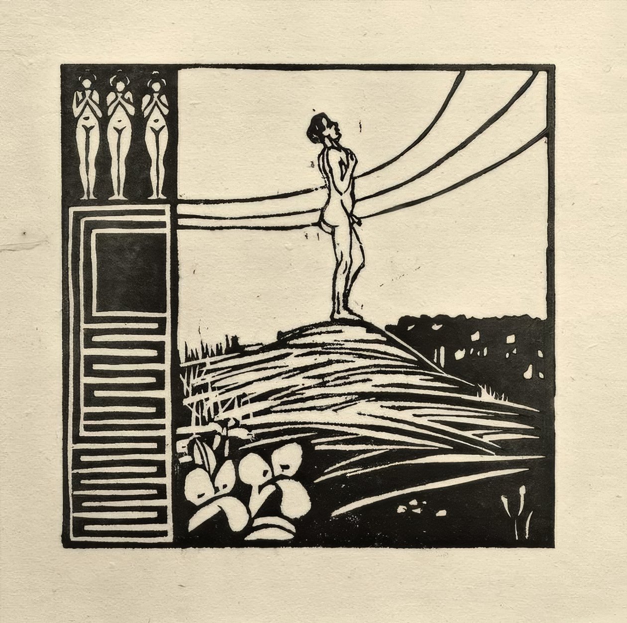 Mandlig figur på et bjerg (The Desire) af Ernst Ludwig Kirchner
