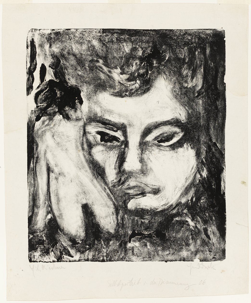 Mandshoved med nøgen kvinde af Ernst Ludwig Kirchner