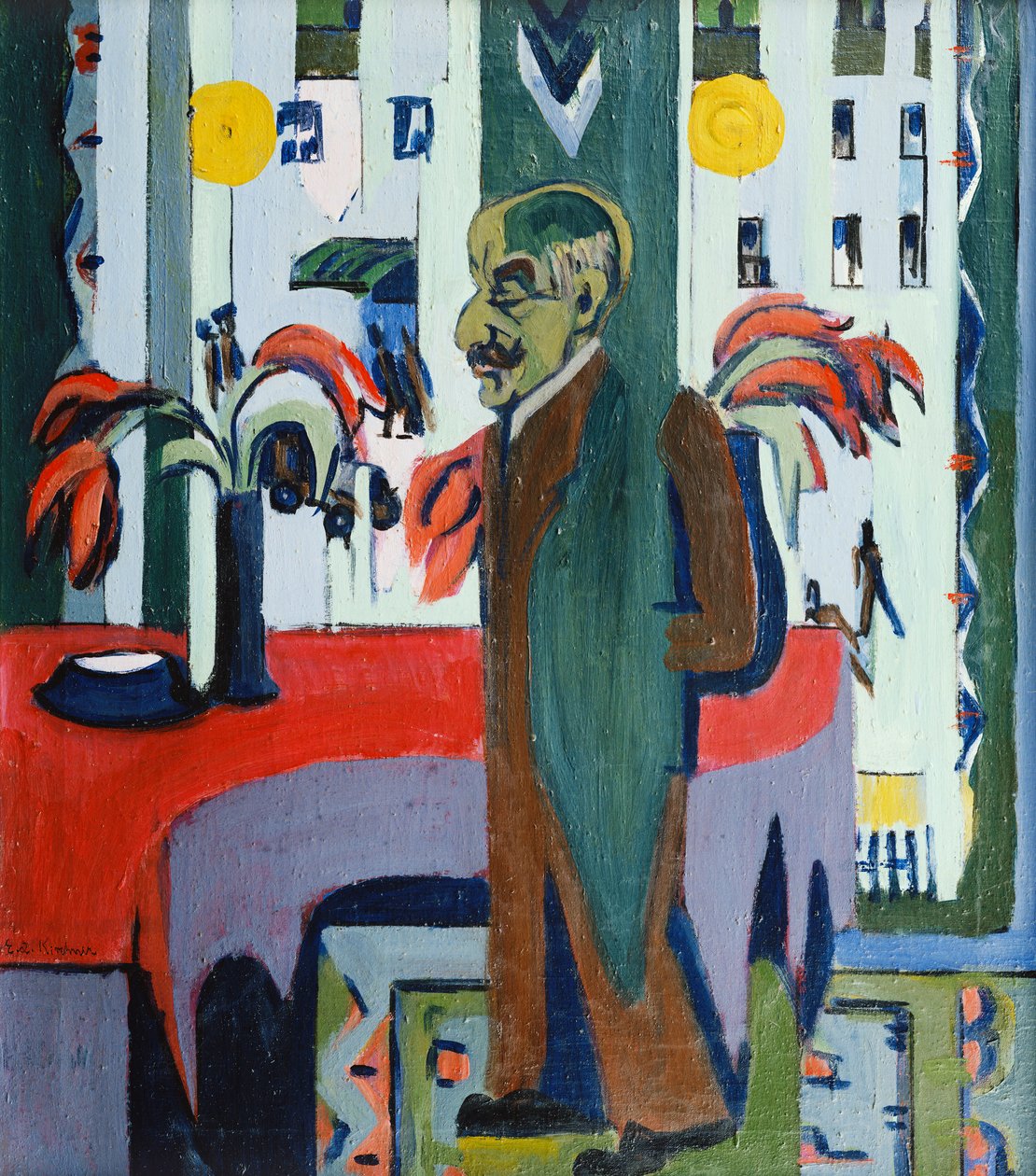 Max Liebermann i sit atelier; Max Liebermann i sit atelier, 1926 af Ernst Ludwig Kirchner