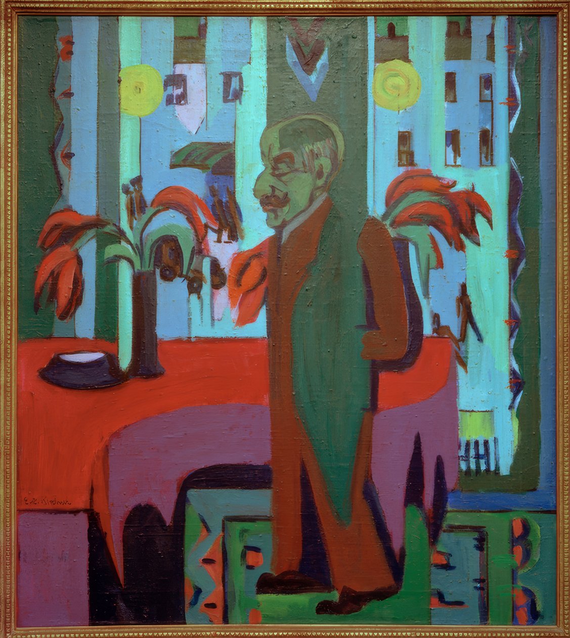 Max Liebermann i sit studie af Ernst Ludwig Kirchner