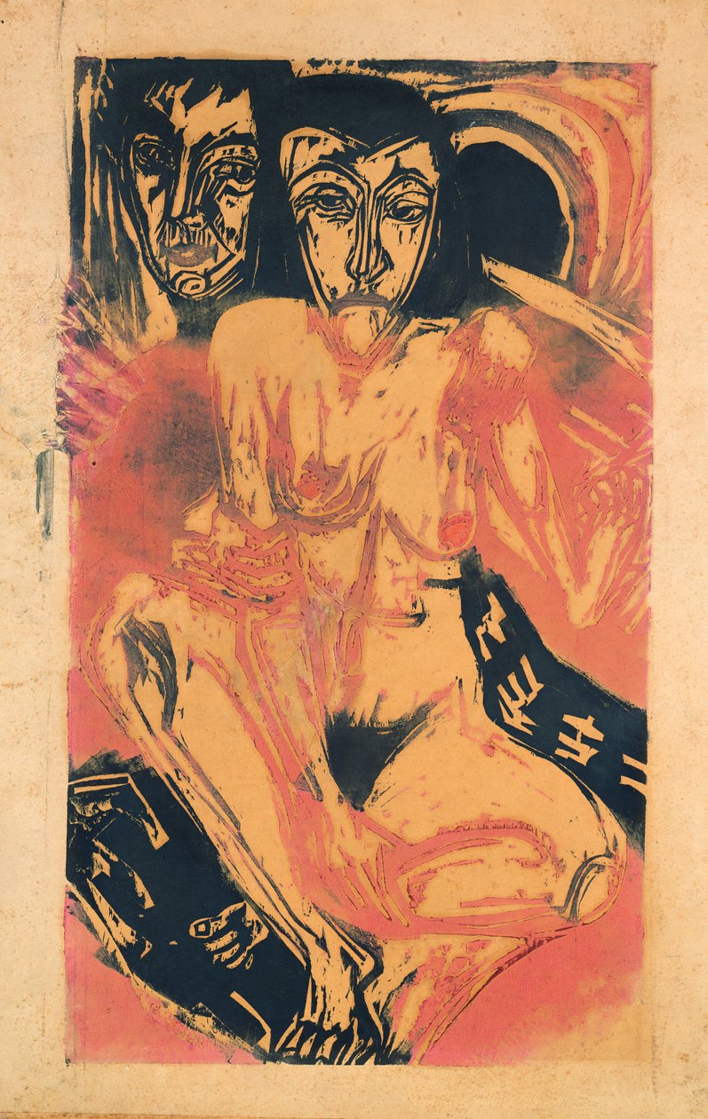Melankolsk pige af Ernst Ludwig Kirchner