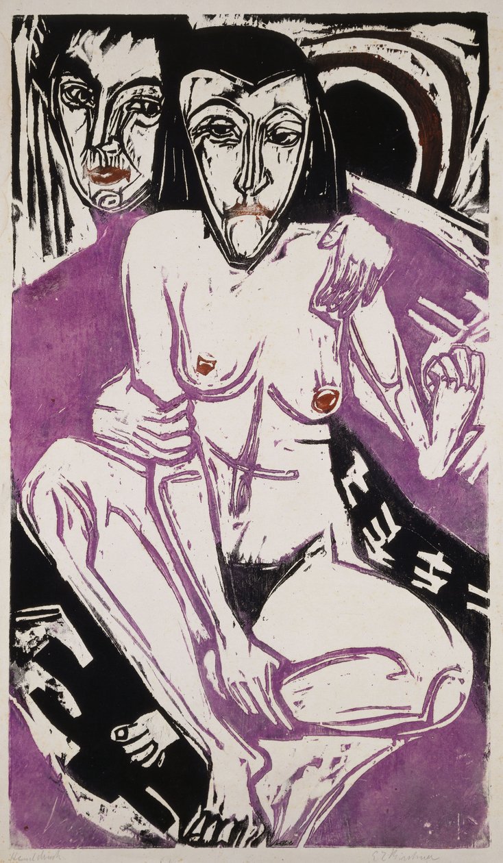 Melankolsk pige; Melankolsk pige, 1922 af Ernst Ludwig Kirchner