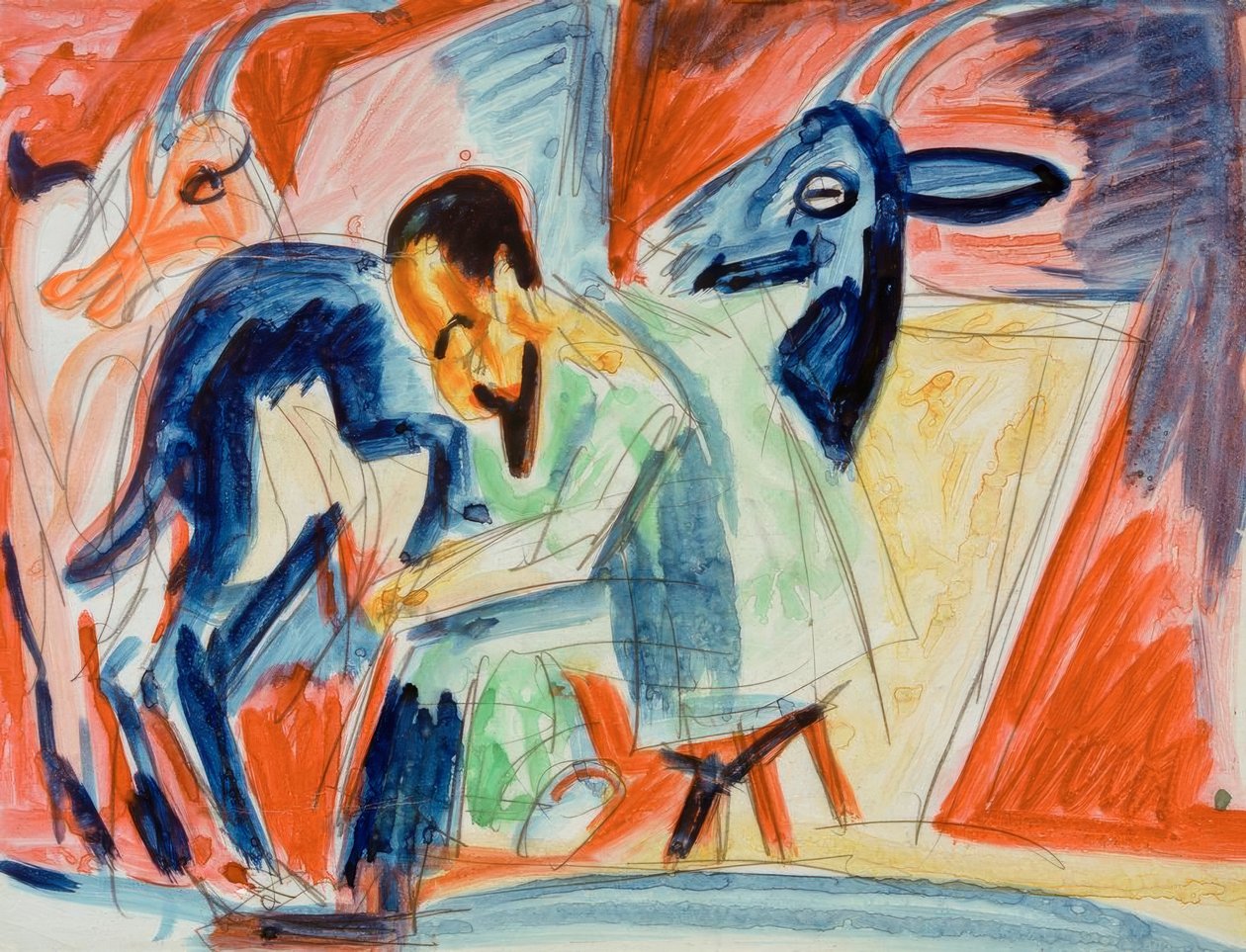Malkebonde (gedemalker) af Ernst Ludwig Kirchner
