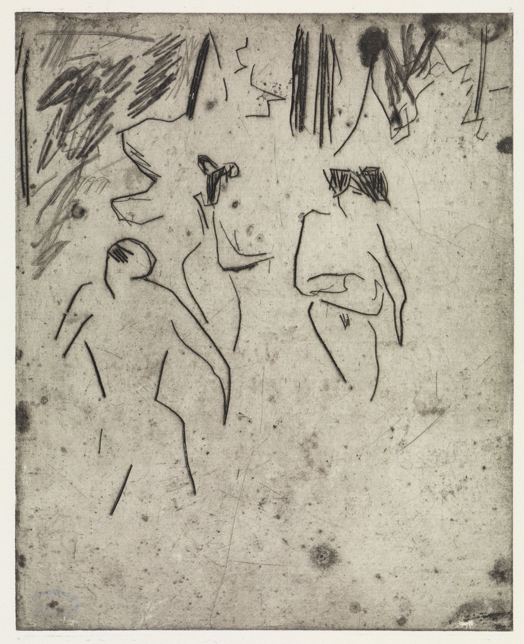 Badende i buskads ved Moritzburg/Den syge dodo af Ernst Ludwig Kirchner