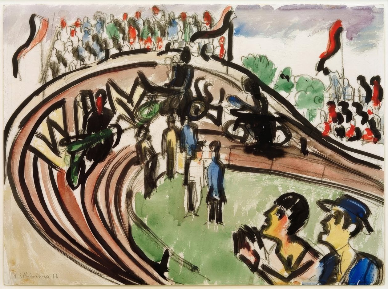 motorcykelløb af Ernst Ludwig Kirchner