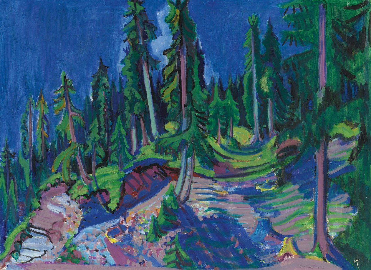 Bjergskovsstudie, 1936. af Ernst Ludwig Kirchner