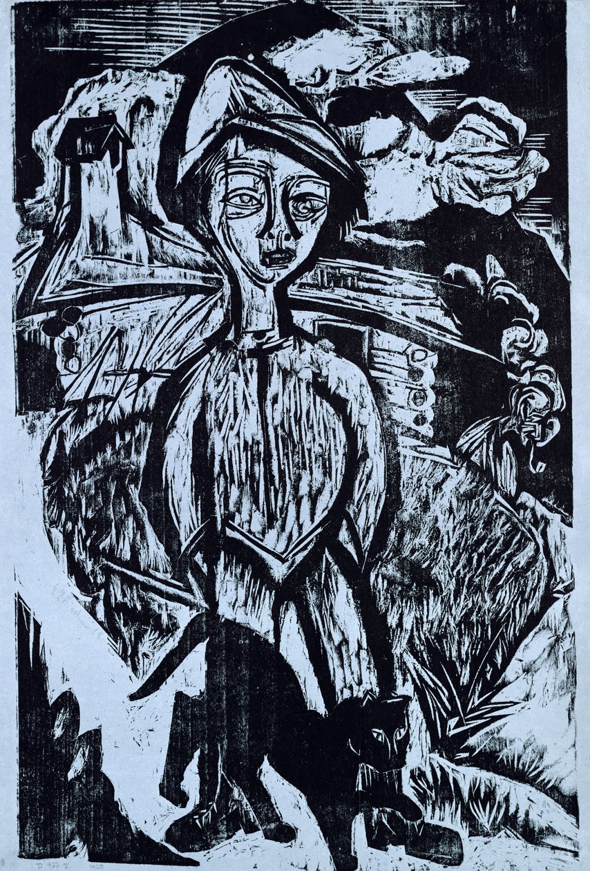 Bjergknægt i Storm, 1921 af Ernst Ludwig Kirchner