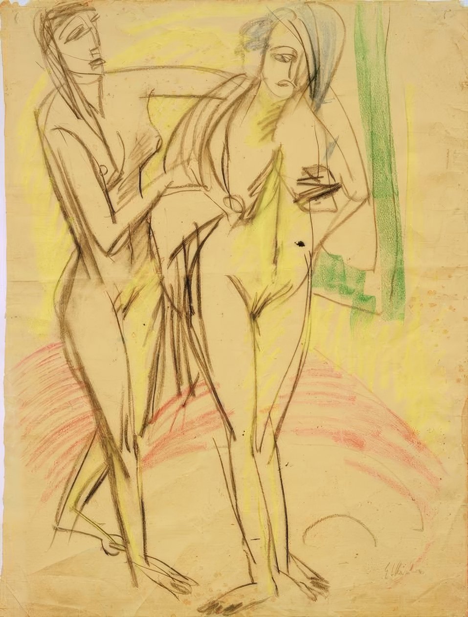 Efter badet af Ernst Ludwig Kirchner