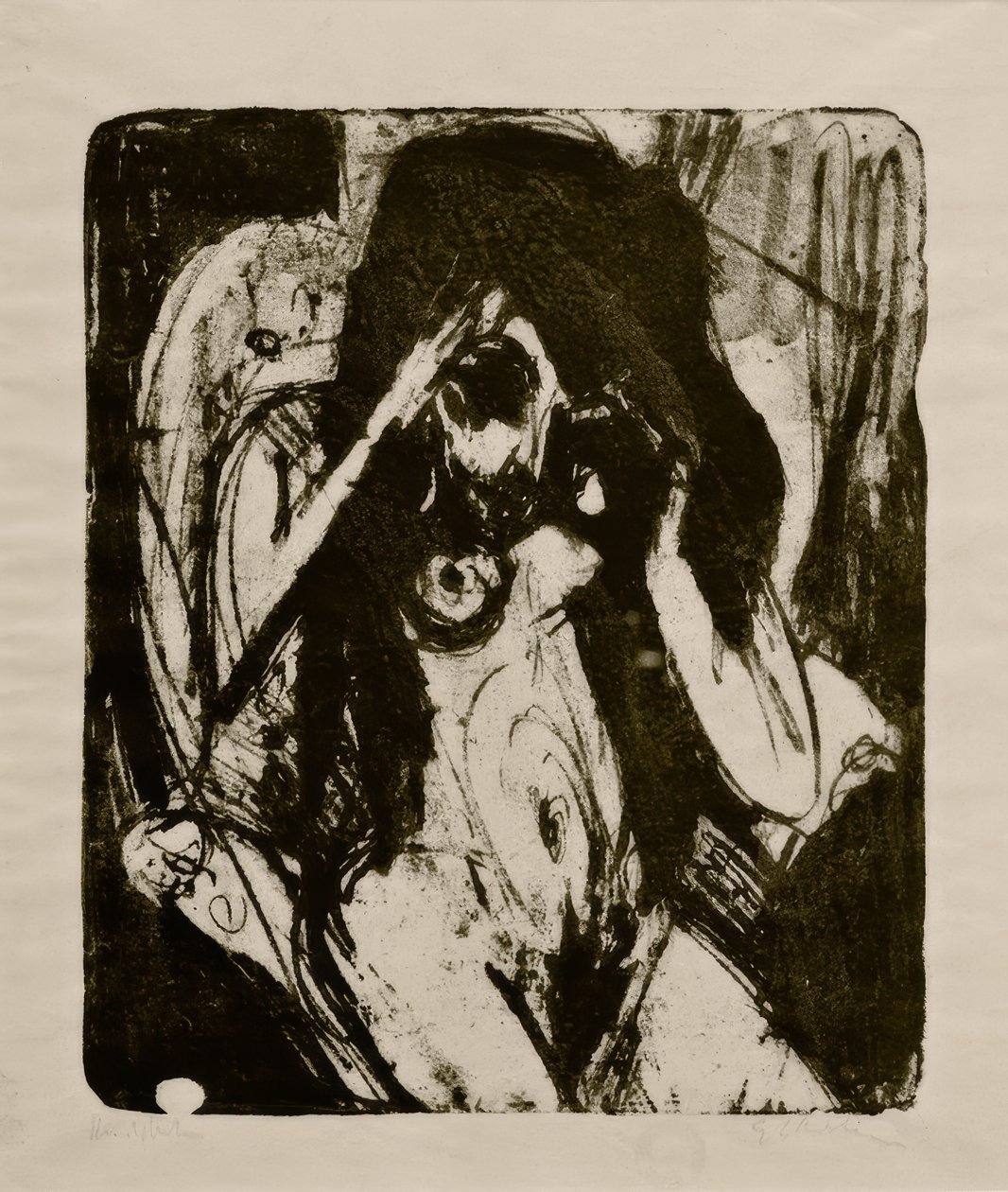 Nøgen kvinde i lænestolen af Ernst Ludwig Kirchner