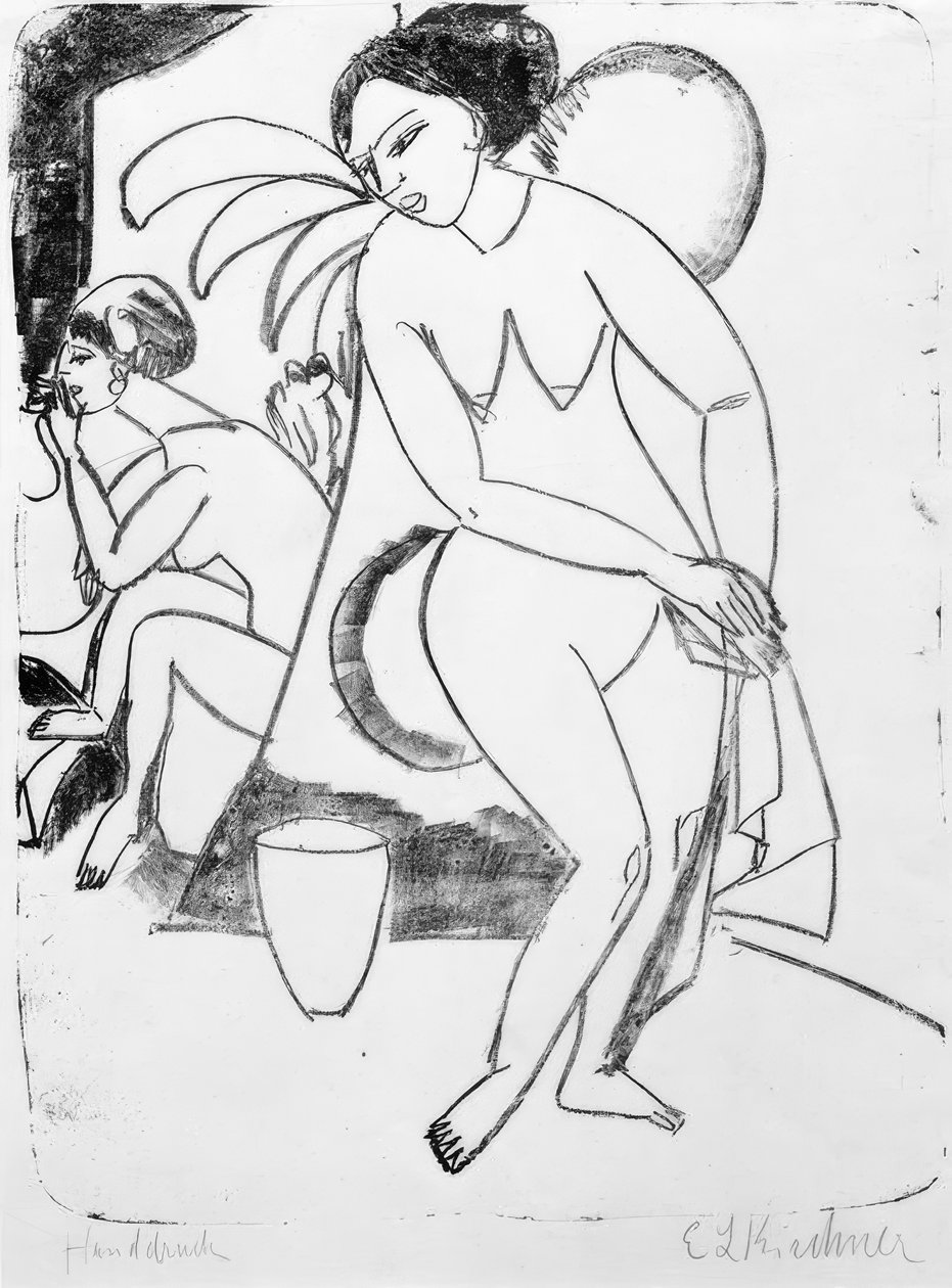 Nøgne piger i studiet af Ernst Ludwig Kirchner
