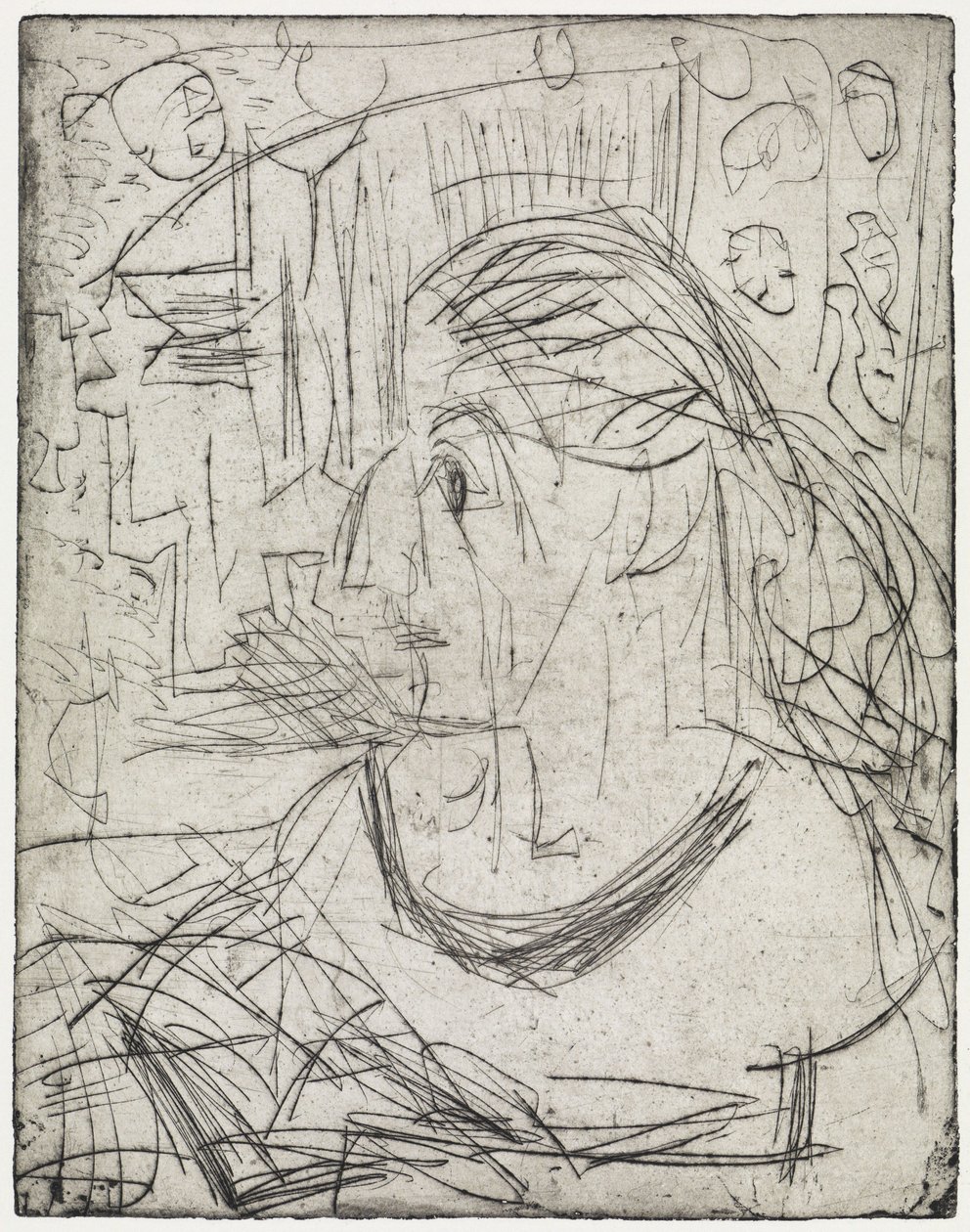 Nøgen pige ved ovnen/Syg kvinde af Ernst Ludwig Kirchner