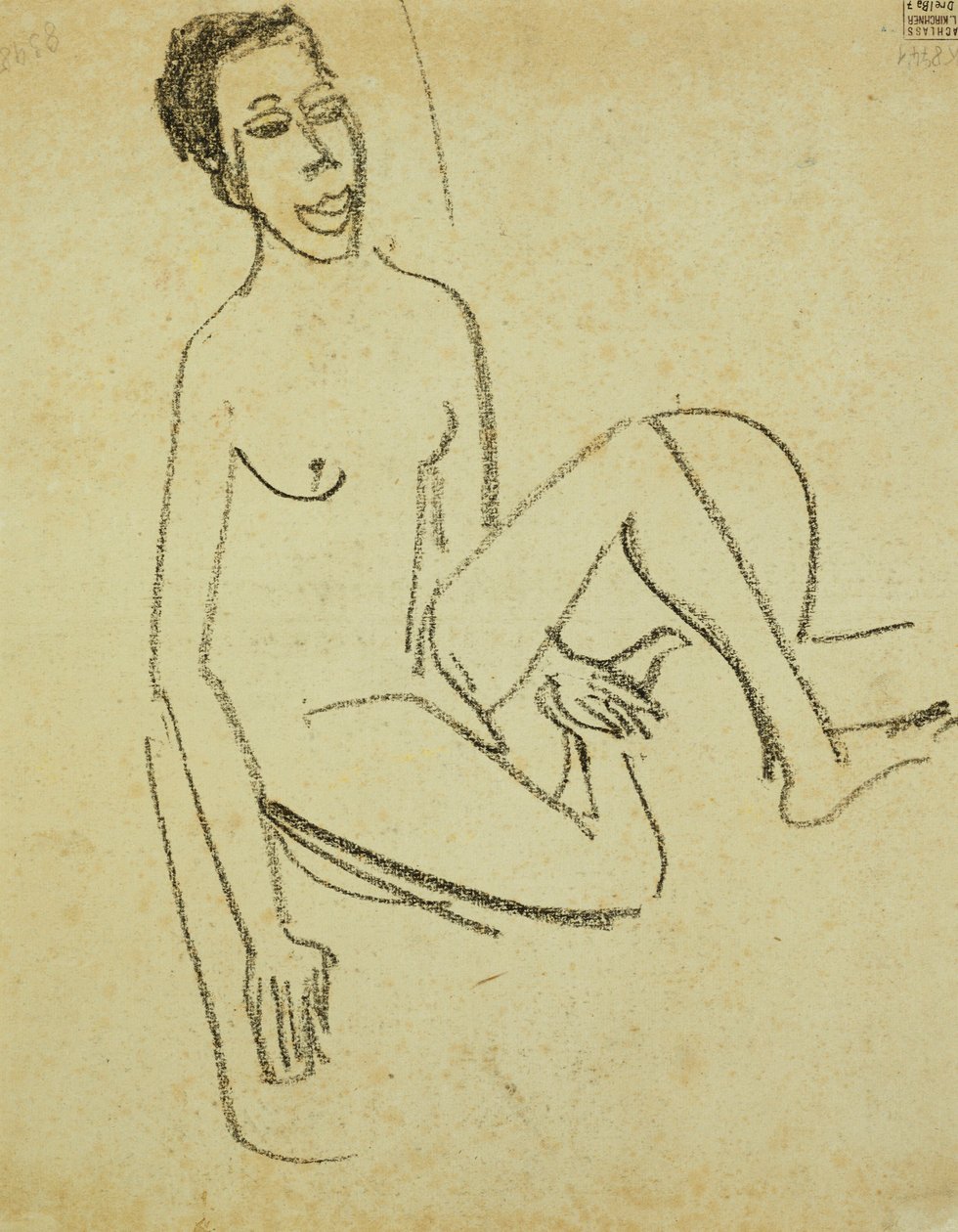 nøgen dreng; dreng nøgen af Ernst Ludwig Kirchner