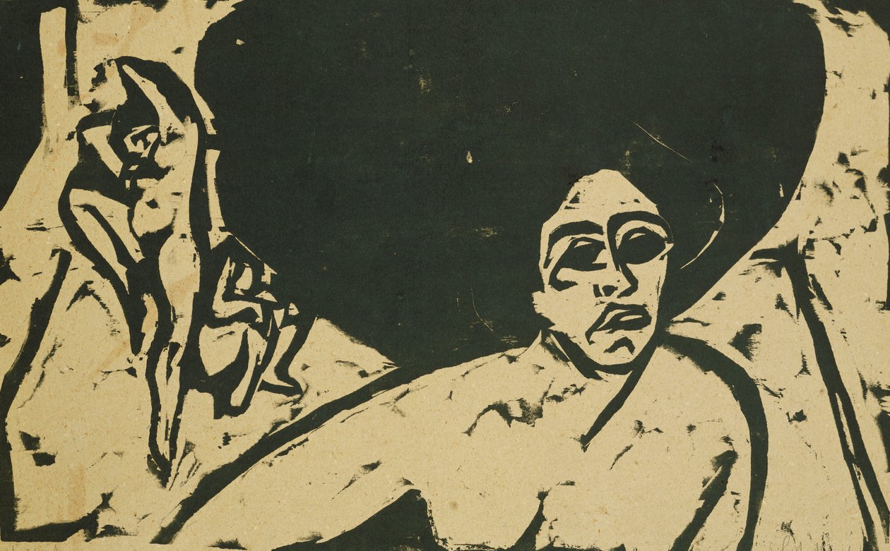 nøgne dansere; Nøgendansere, 1909 af Ernst Ludwig Kirchner
