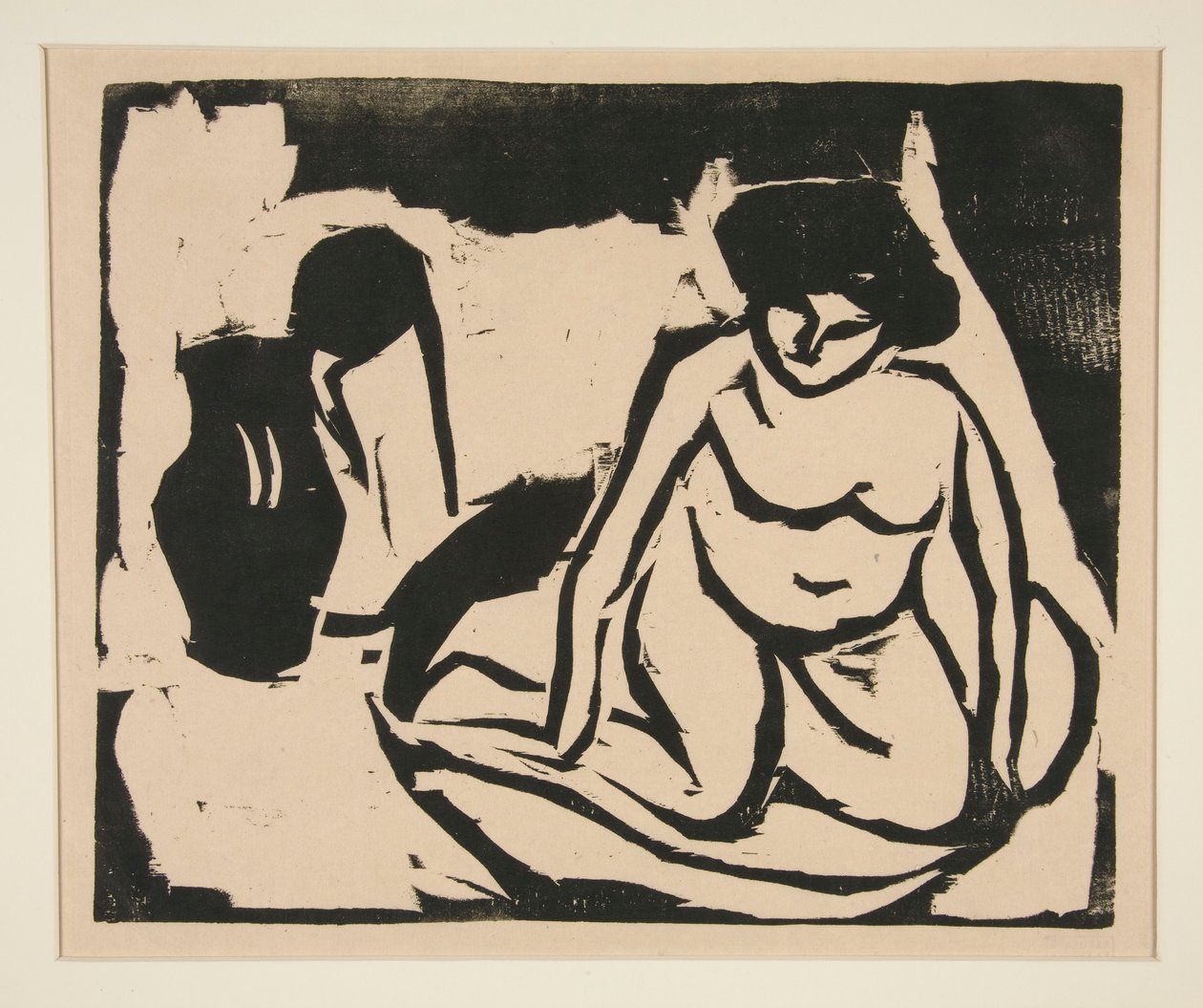Nøgen pige i badet af Ernst Ludwig Kirchner
