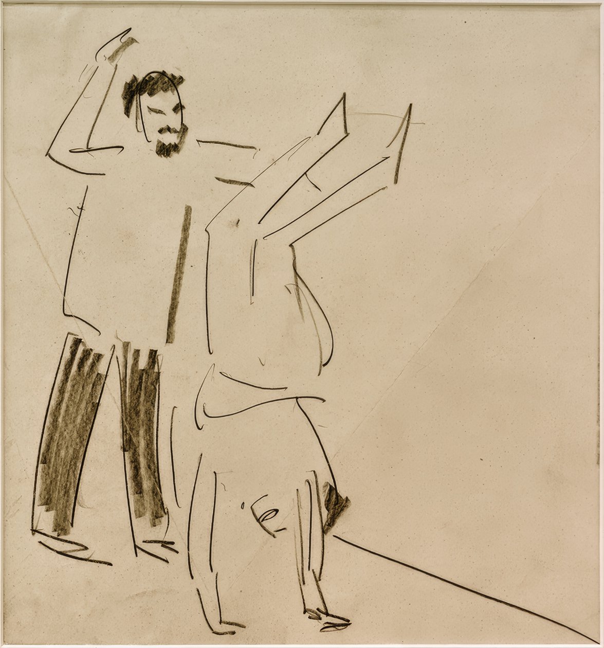 Uden titel (mand med pige i håndstående) af Ernst Ludwig Kirchner