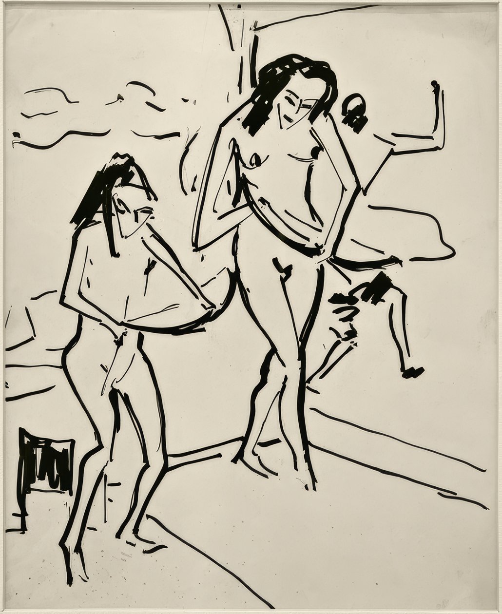 Uden titel (Marcella og Senta med sløjfe) af Ernst Ludwig Kirchner