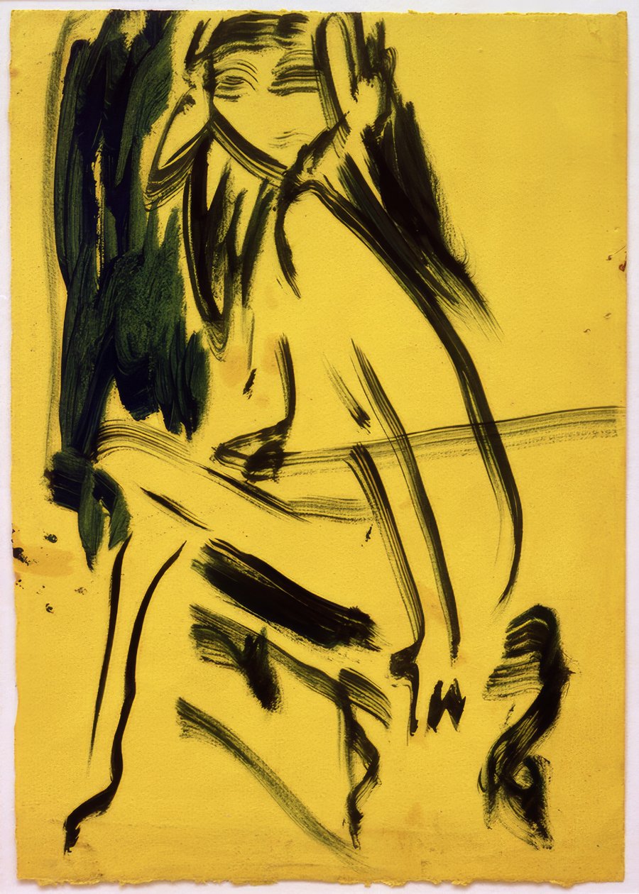 Uden titel (siddende pige) af Ernst Ludwig Kirchner