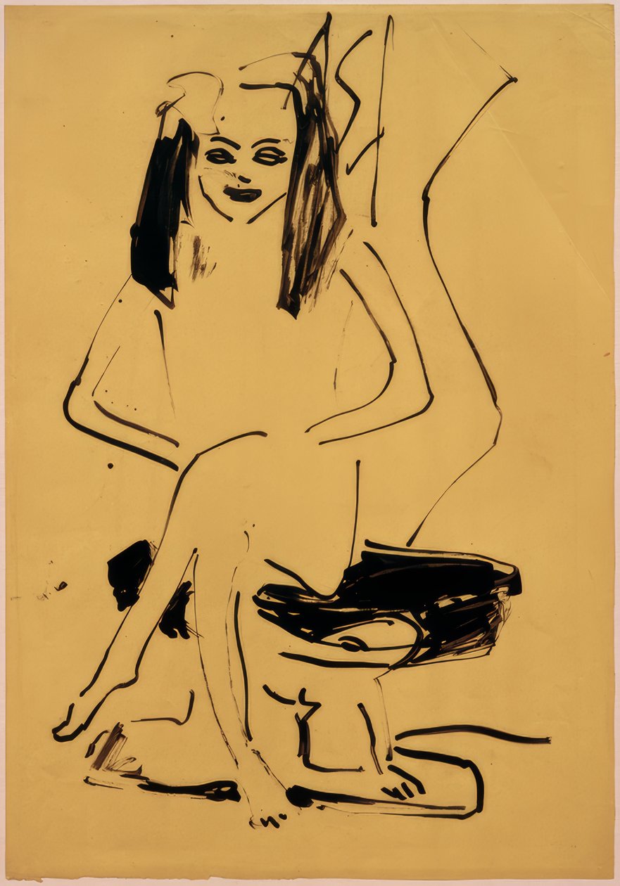 Uden titel (siddende Marcella) af Ernst Ludwig Kirchner