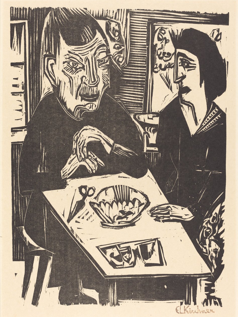 Gammel og ung kvinde af Ernst Ludwig Kirchner