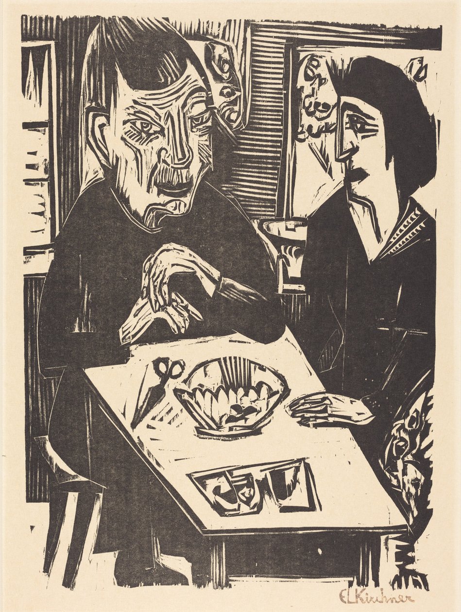 Gammel og yngre kvinde af Ernst Ludwig Kirchner
