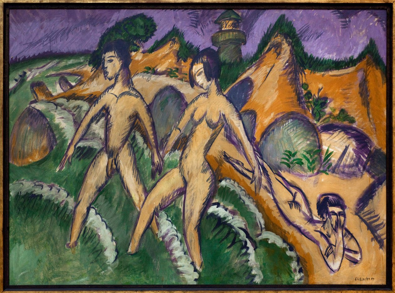 Over havet. Maleri af Ernst Ludwig Kirchner (1880-1938), Olie på lærred af Ernst Ludwig Kirchner