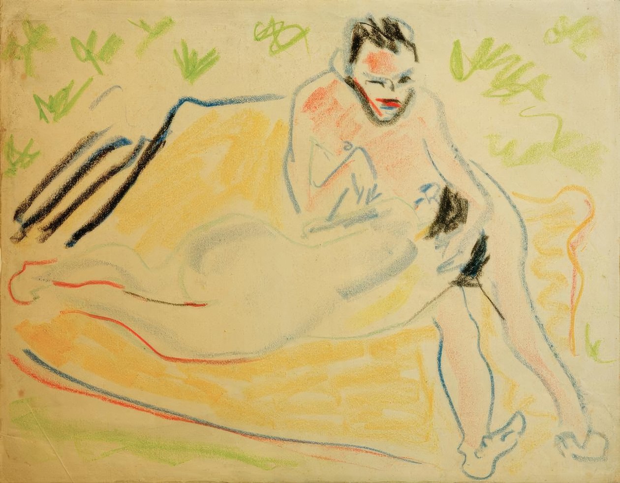 Par på tæppet af Ernst Ludwig Kirchner