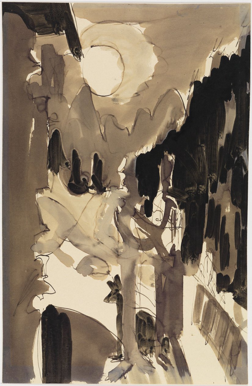 Et par i måneskinnet foran huset af Ernst Ludwig Kirchner