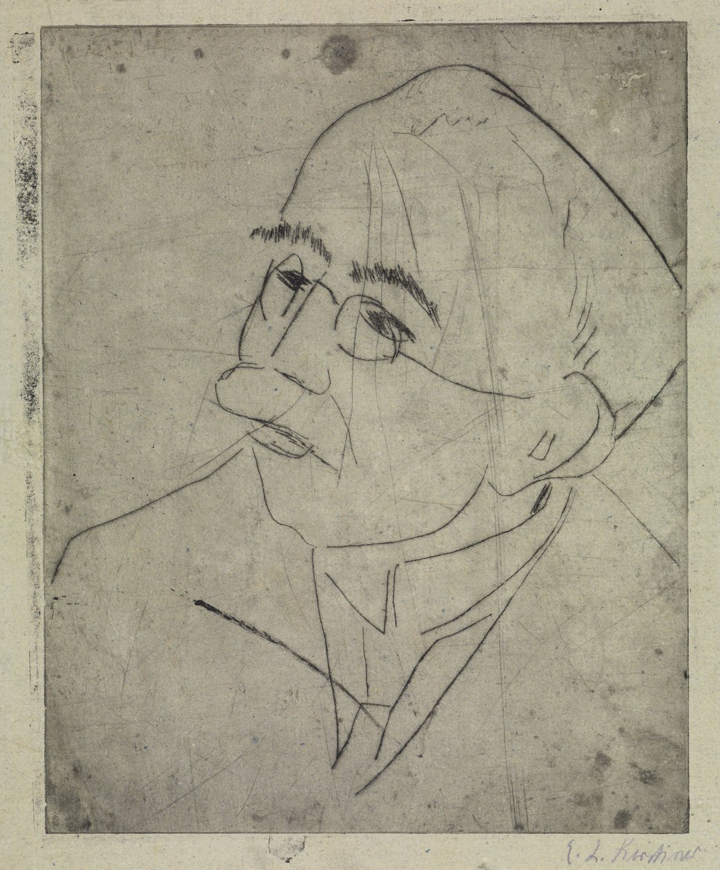 Portræt af Gustav Schiefler I af Ernst Ludwig Kirchner
