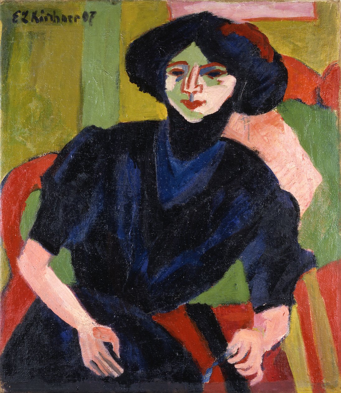 Portræt af en kvinde af Ernst Ludwig Kirchner