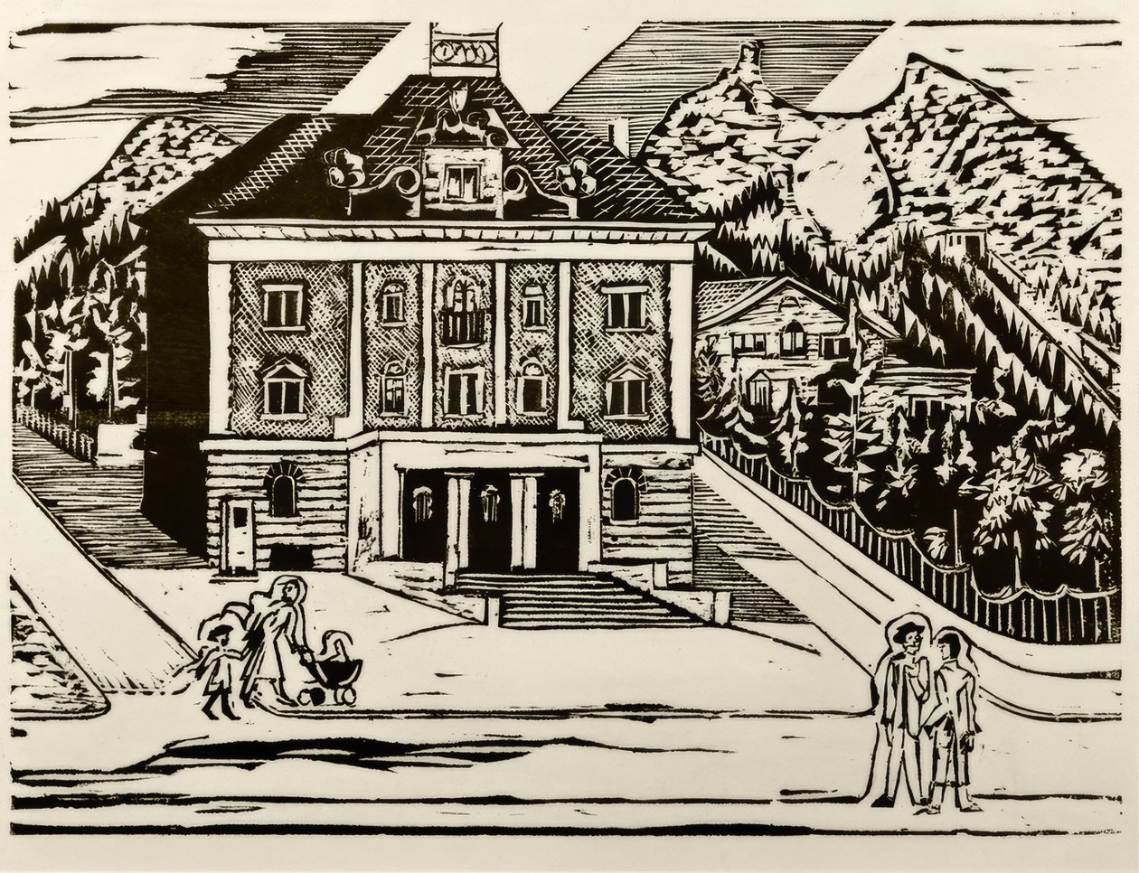 Postkontor i Davos af Ernst Ludwig Kirchner