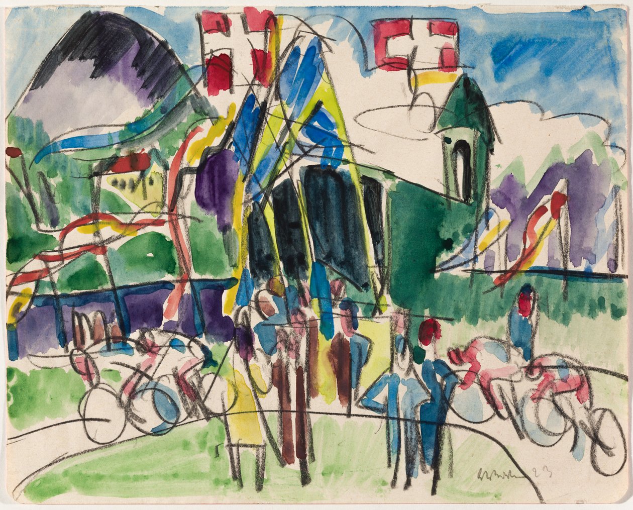 Cykelløb af Ernst Ludwig Kirchner